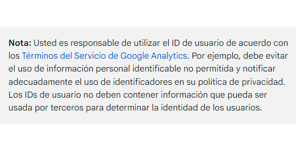 Condiciones UserId GA4