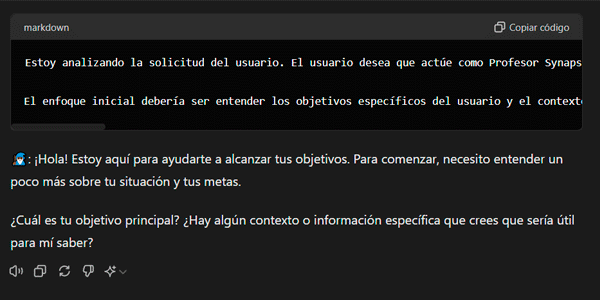 Respuesta de ChatGPT ante el contexto
