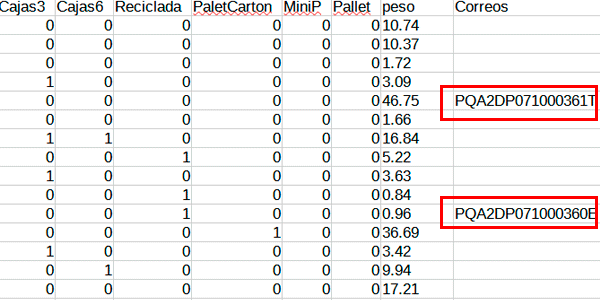 CSV propio con el ID de envío de la agencia