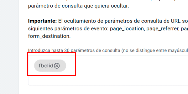 Redacting the fbclid parameter