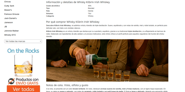 Ecommerce product page with an image