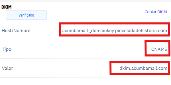 Verdier for DKIM-posten