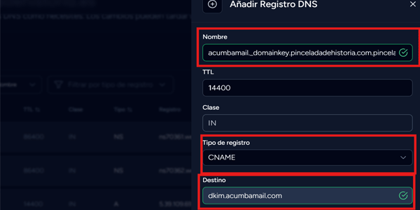 Oppretting av DNS-posten for DKIM