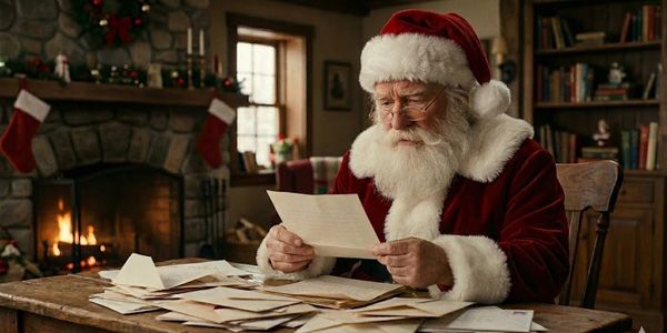Santa Claus in costume.
