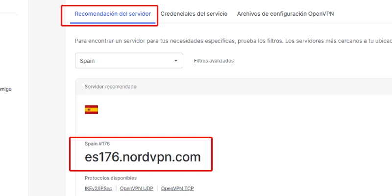 Nome do servidor da VPN