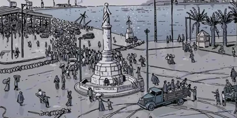 Vinheta de cenário de Los surcos del azar, de Paco Roca