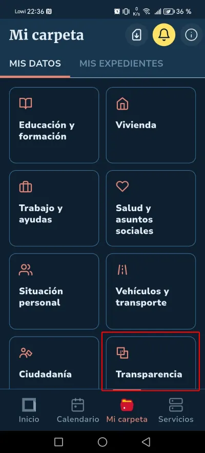 Mi Carpeta Ciudadana - Transparency