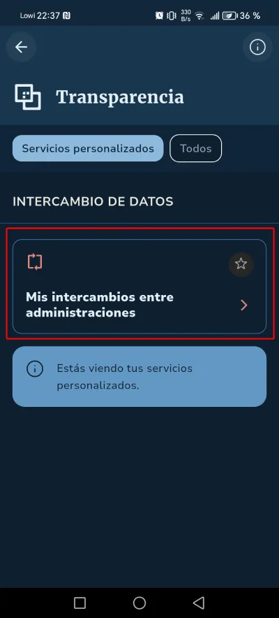 Mi Carpeta Ciudadana - Exchange between administrations