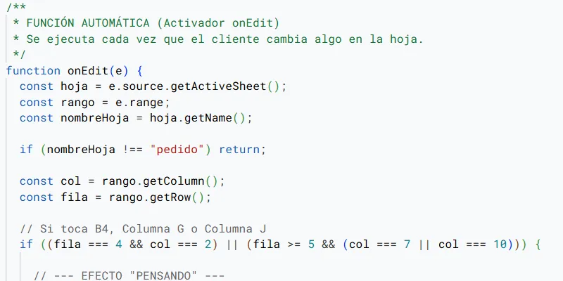 El código detrás de toda la lógica