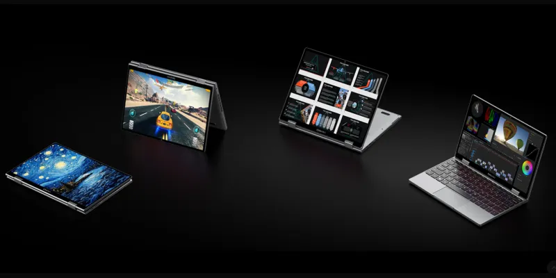 Le CHUWI MiniBook X dans différents modes
