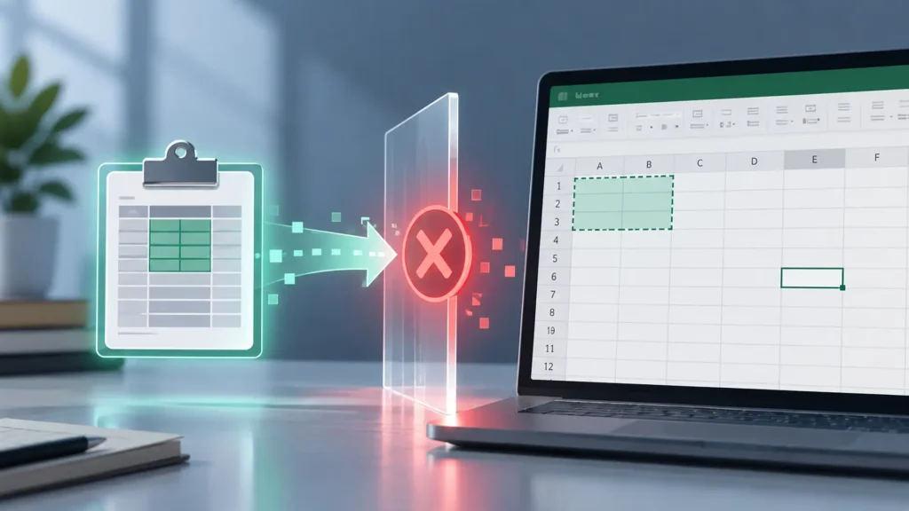 Como corrigir o Excel quando Ctrl+V não cola nem permite arrastar células